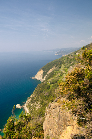 Looking n. to Levanto from near Punta Mesco - 250m drop on my left